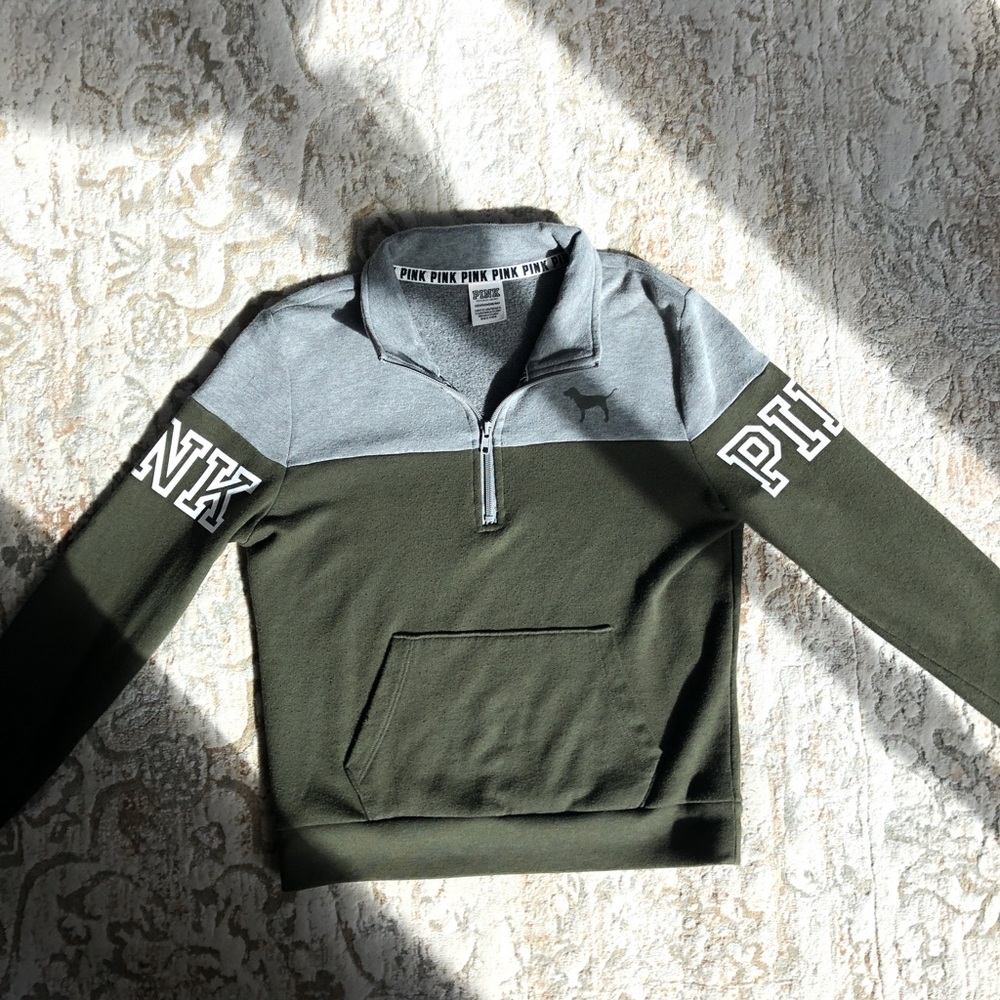 Victoria’s Secret Pink (VS Pink) Half ZIP hoodie🤍